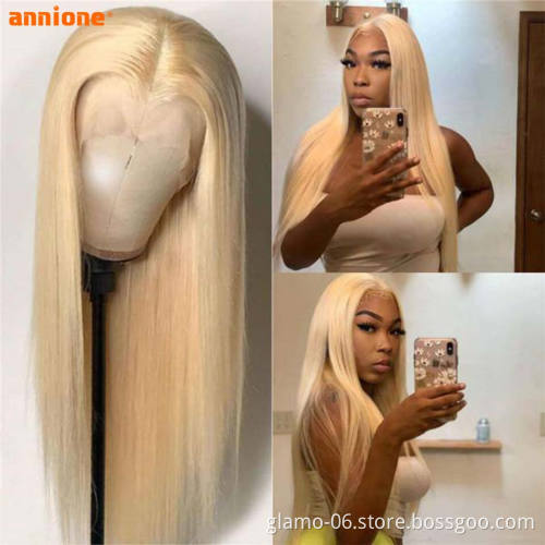 Free Sample 13x4 Lace Blonde 613 Long Bone Straight Wig Brazilian T Part Lace Front Remy Human Hair Wigs